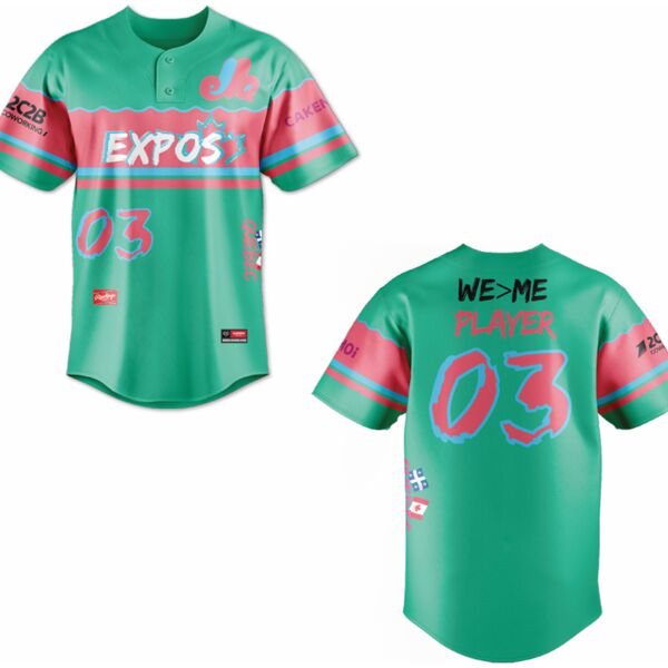 Quebec Sublimated Two Button Baseball Jersey Youth Thumbnail