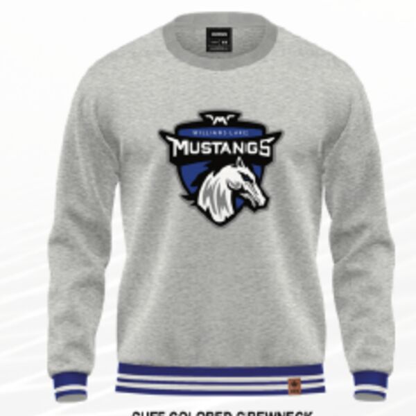Williams Lake Mustangs Cuff Coloured Crewneck Thumbnail